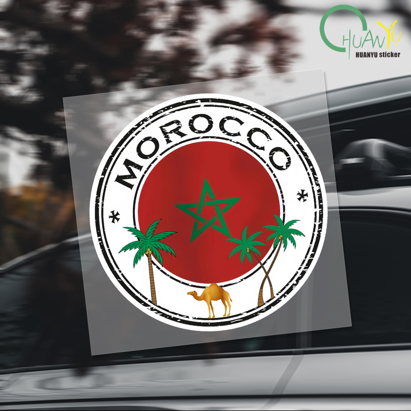 Motorcycle Gear Up - Autocollants maroc créatifs drapeau marocain carte
