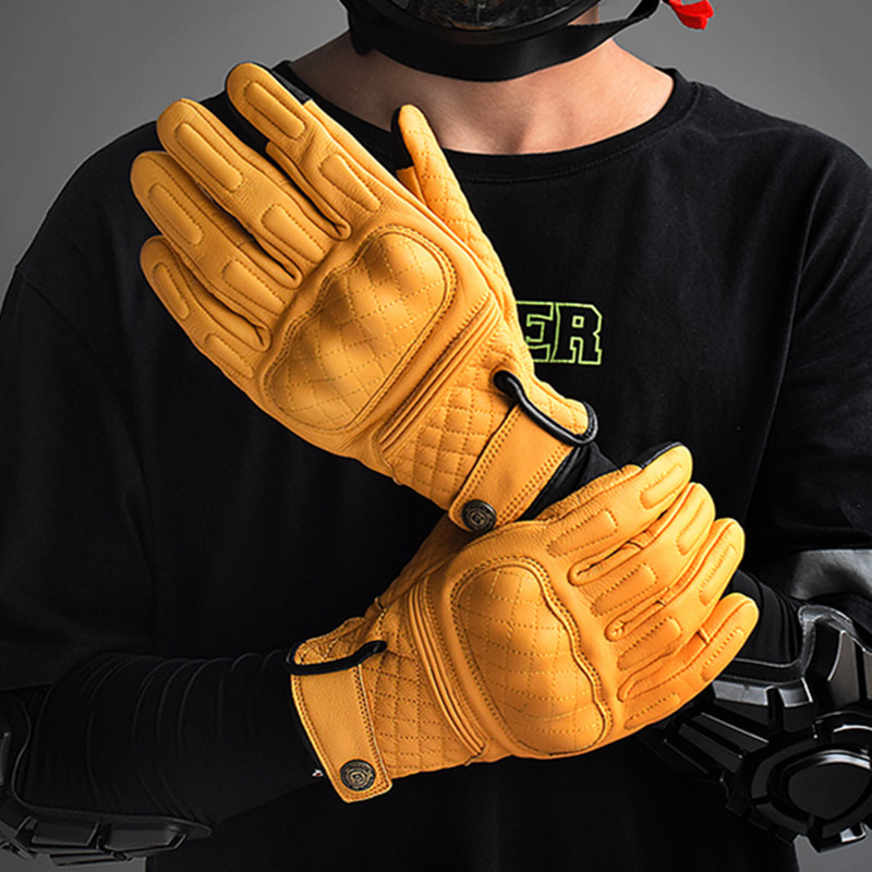 Gants de moto rétro en cuir ja - Motorcycle Gear Used avis et prix