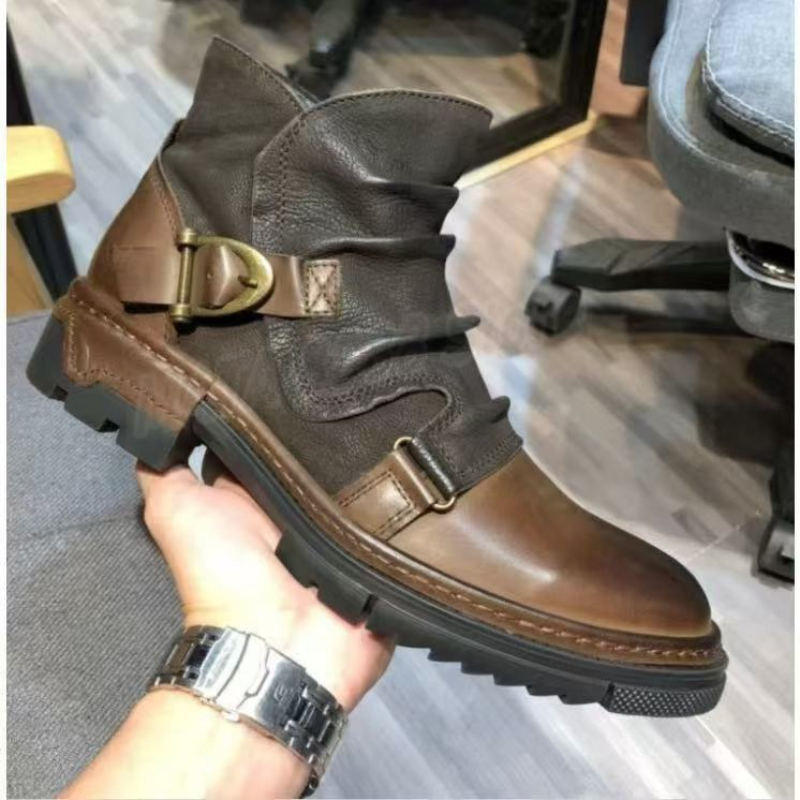 Bottes en cuir rétro pour homm - Motorcycle Gear Used avis et prix
