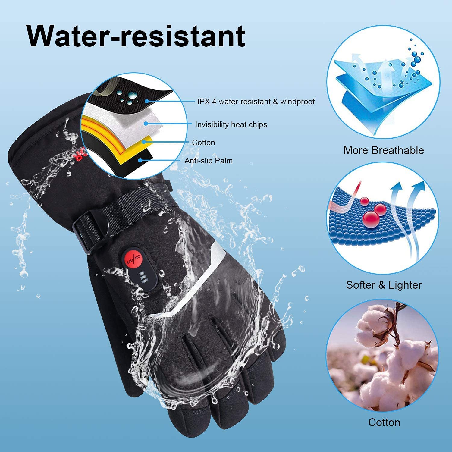 SNOW DEER hiver gants chauffan - Motorcycle Gear For Winter avis et prix